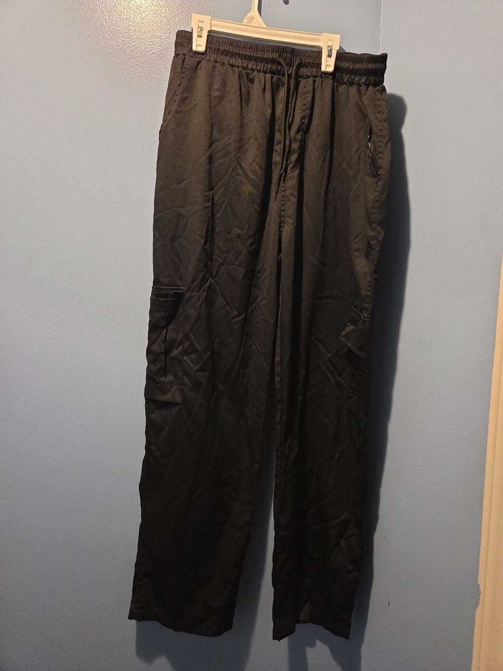 Men's XL Black Elastic-Waist Cargo Pants